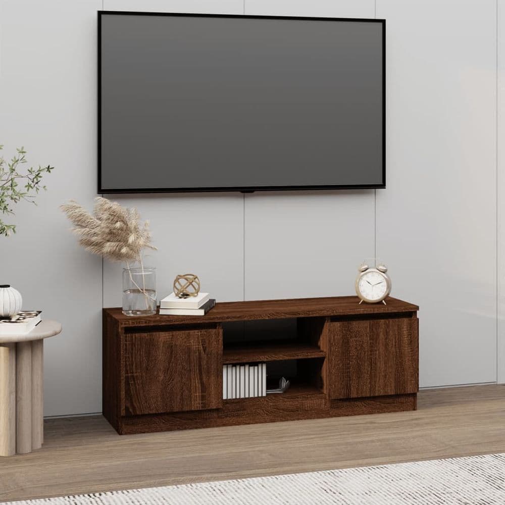 image-vidaXL TV Cabinet with Door Concrete Grey 102x30x36 cm