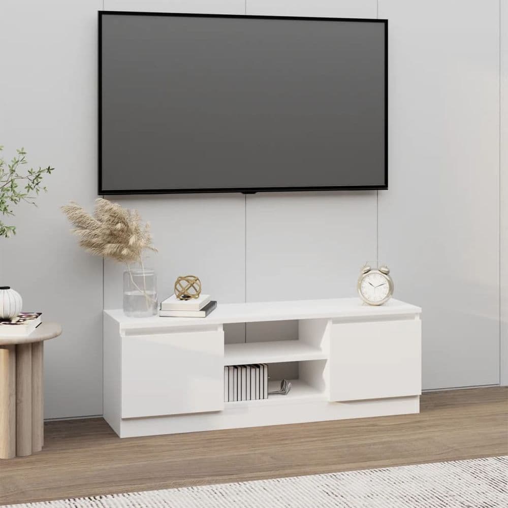 image-vidaXL TV Cabinet with Door Concrete Grey 102x30x36 cm