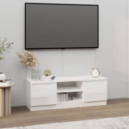 image-vidaXL TV Cabinet with Door Concrete Grey 102x30x36 cm