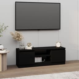 image-vidaXL TV Cabinet with Door Concrete Grey 102x30x36 cm