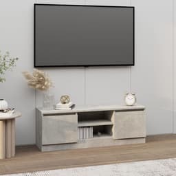 image-vidaXL TV Cabinet with Door Concrete Grey 102x30x36 cm
