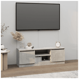 image-vidaXL TV Cabinet with Door Concrete Grey 102x30x36 cm