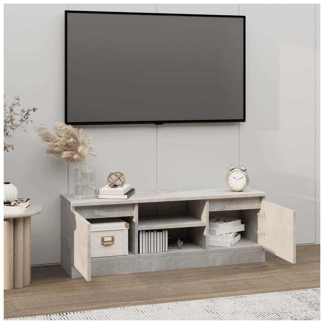 image-vidaXL TV Cabinet with Door Concrete Grey 102x30x36 cm