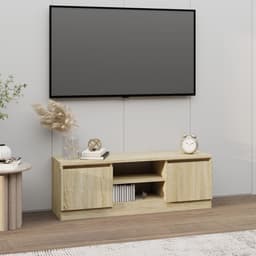 image-vidaXL TV Cabinet with Door Concrete Grey 102x30x36 cm