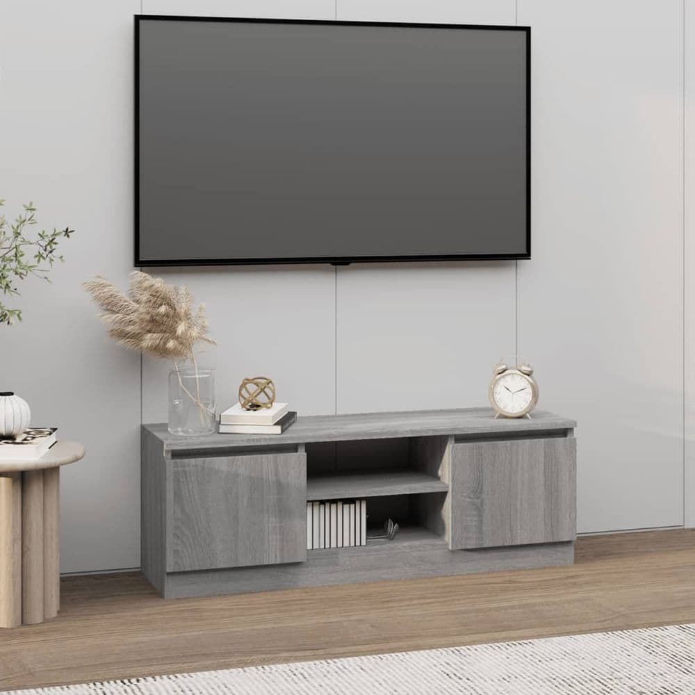 image-vidaXL TV Cabinet with Door Concrete Grey 102x30x36 cm