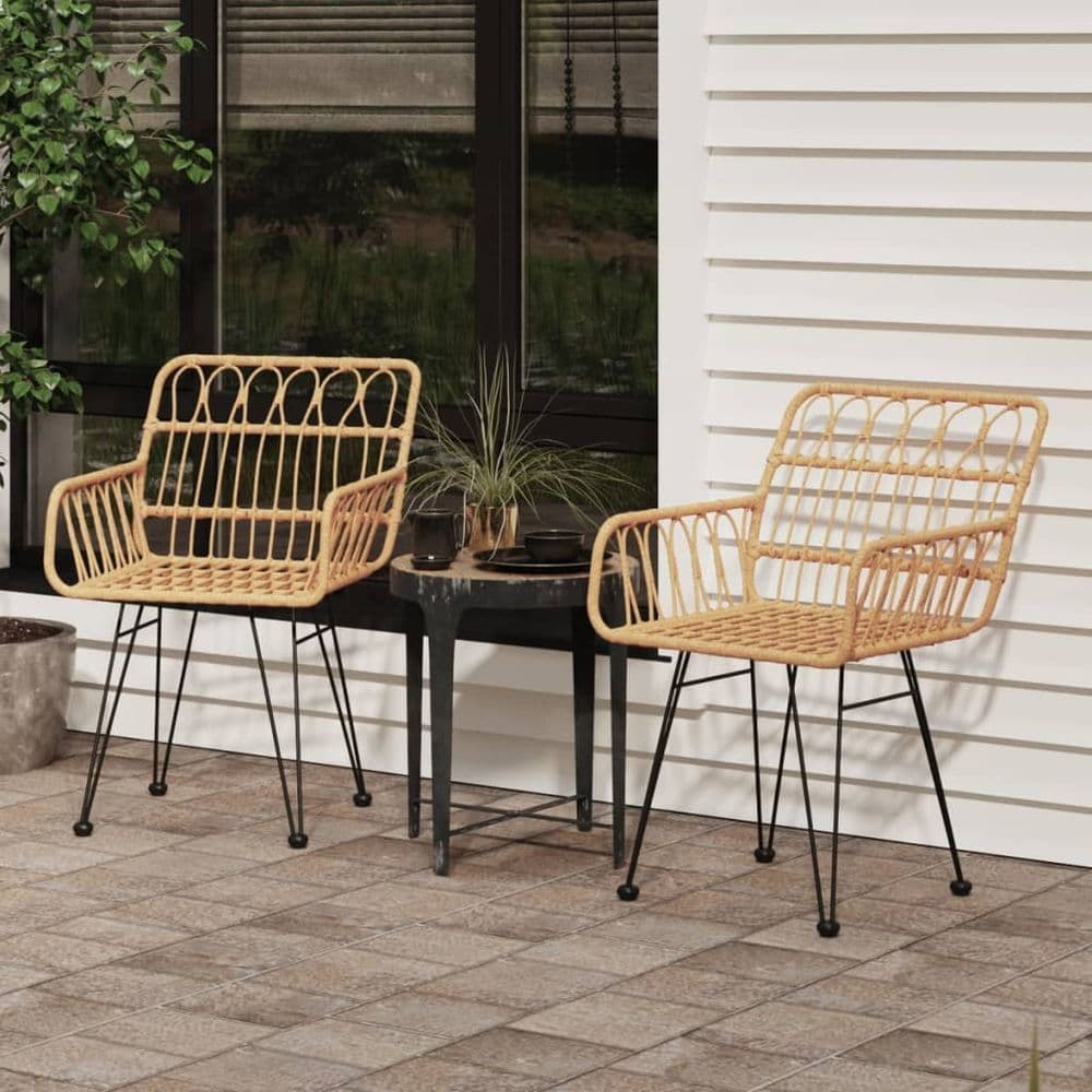 image-Garden Chairs 2 pcs with Armrest 56x64x80 cm PE Rattan