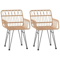 image-Garden Chairs 2 pcs with Armrest 56x64x80 cm PE Rattan
