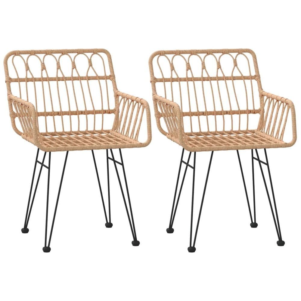 image-Garden Chairs 2 pcs with Armrest 56x64x80 cm PE Rattan