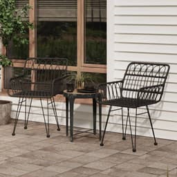 image-Garden Chairs 2 pcs with Armrest 56x64x80 cm PE Rattan