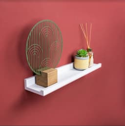 image-Set of 2- Single Photo White Wall Floating Shelf 48cm - CHELF