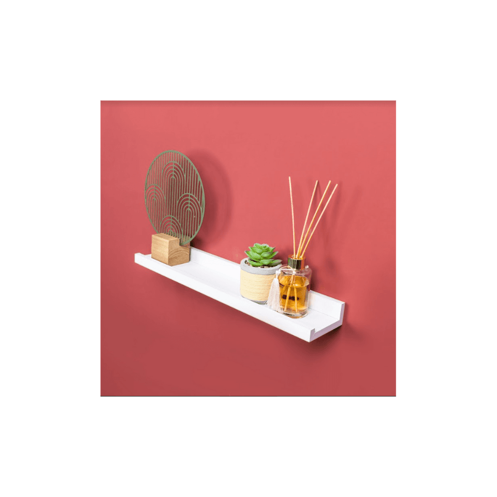 image-Set of 2- Single Photo White Wall Floating Shelf 48cm - CHELF