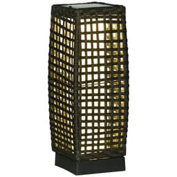 image-Outsunny Outdoor Rattan Solar Lantern wtih Auto On/Off Solar Powered LED Lights