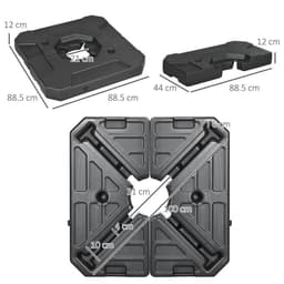 image-Outsunny Umbrella Weights for Offset Parasols, 110kg Sand or 70kg Water Filled