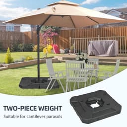 image-Outsunny Umbrella Weights for Offset Parasols, 110kg Sand or 70kg Water Filled