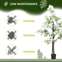 image-HOMCOM Potted Artificial Plants Honeysuckle Flower for Indoor Outdoor, White