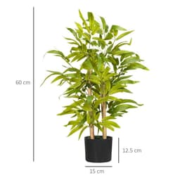 image-HOMCOM Potted Artificial Plants Bamboo Tree for Desk Indoor Outdoor, 60cm