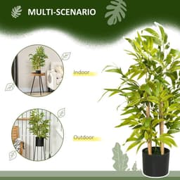 image-HOMCOM Potted Artificial Plants Bamboo Tree for Desk Indoor Outdoor, 60cm