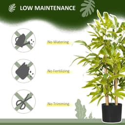 image-HOMCOM Potted Artificial Plants Bamboo Tree for Desk Indoor Outdoor, 60cm