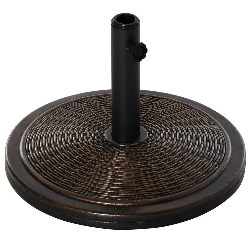image-Outsunny Cantilever Offset Umbrella Base Cement Parasol Stand, Black