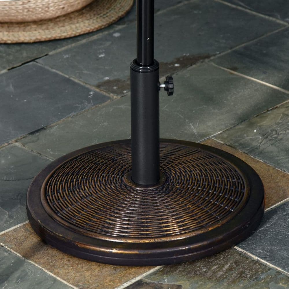 image-Outsunny Cantilever Offset Umbrella Base Cement Parasol Stand, Black