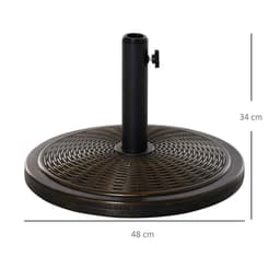image-Outsunny Cantilever Offset Umbrella Base Cement Parasol Stand, Black