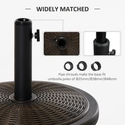 image-Outsunny Cantilever Offset Umbrella Base Cement Parasol Stand, Black