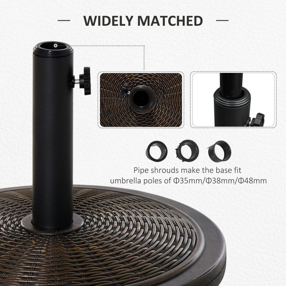 image-Outsunny Cantilever Offset Umbrella Base Cement Parasol Stand, Black