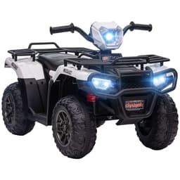 image-HOMCOM 12V Electric Quad Bike for Kids w/ LED Headlights, Music - White