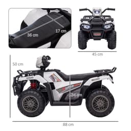 image-HOMCOM 12V Electric Quad Bike for Kids w/ LED Headlights, Music - White