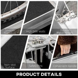 image-HOMCOM Duo Wheelchair Ramp Pushchair Mobility Assistance w/Carry Handle 72x61cm