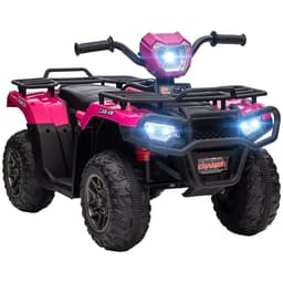 image-HOMCOM 12V Electric Quad Bike for Kids w/ LED Headlights, Music - Pink
