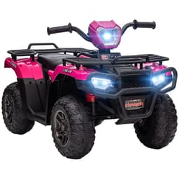 image-HOMCOM 12V Electric Quad Bike for Kids w/ LED Headlights, Music - Pink