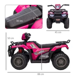 image-HOMCOM 12V Electric Quad Bike for Kids w/ LED Headlights, Music - Pink