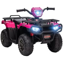 image-HOMCOM 12V Electric Quad Bike for Kids w/ LED Headlights, Music - Pink