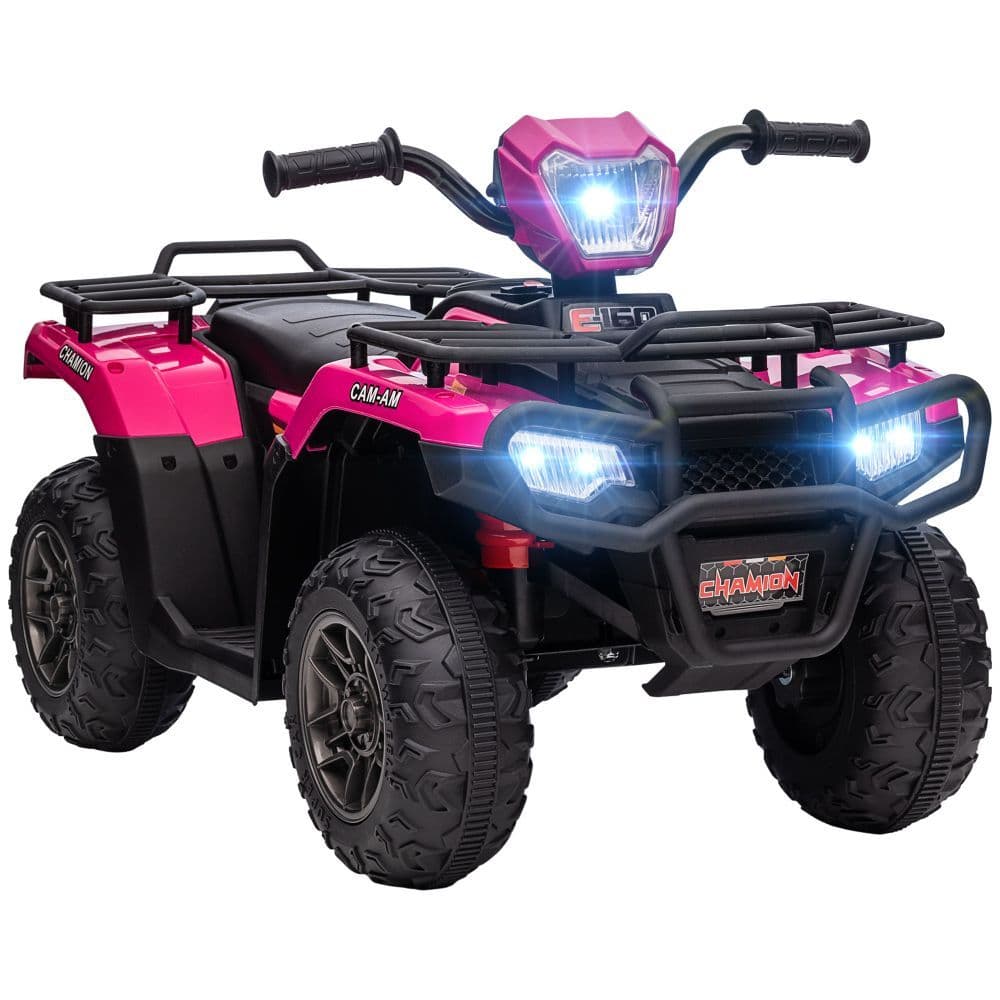 image-HOMCOM 12V Electric Quad Bike for Kids w/ LED Headlights, Music - Pink