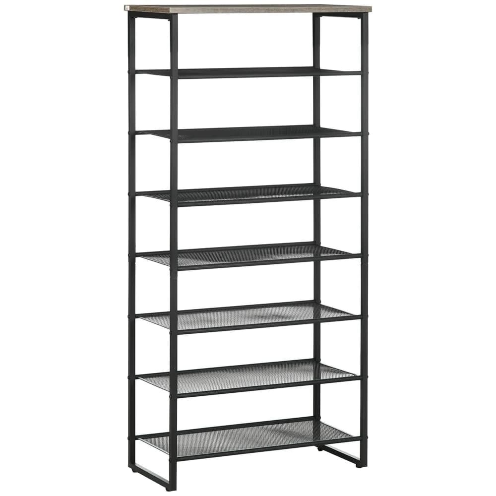 image-HOMCOM Shoe Rack, 8-tier Shoe Storage Shelf for 21-24 Pair Shoes for Entryway