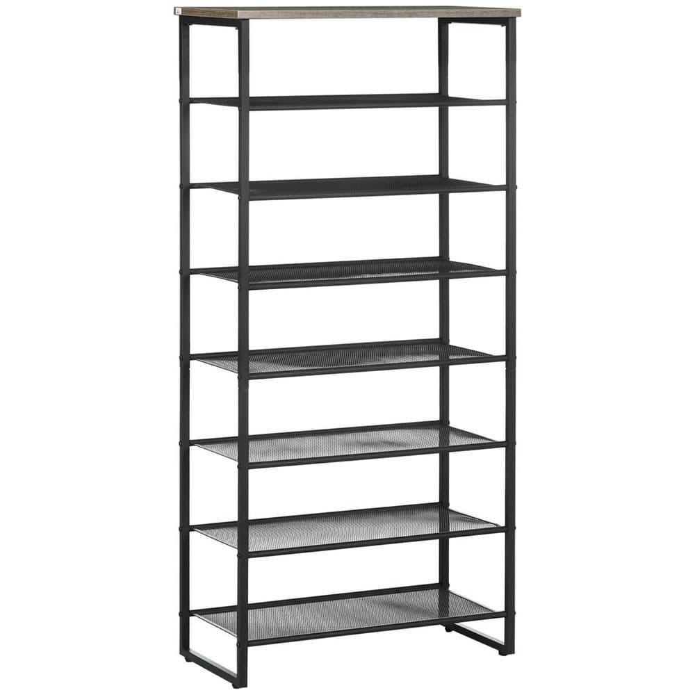 image-HOMCOM Shoe Rack, 8-tier Shoe Storage Shelf for 21-24 Pair Shoes for Entryway