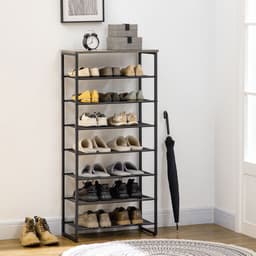 image-HOMCOM Shoe Rack, 8-tier Shoe Storage Shelf for 21-24 Pair Shoes for Entryway