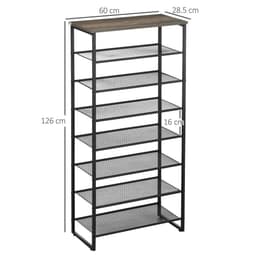 image-HOMCOM Shoe Rack, 8-tier Shoe Storage Shelf for 21-24 Pair Shoes for Entryway