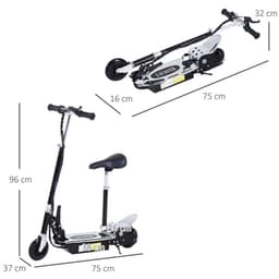 image-HOMCOM Teen Foldable Electric Scooters Electric Battery 120W w/ Brake Kickstand