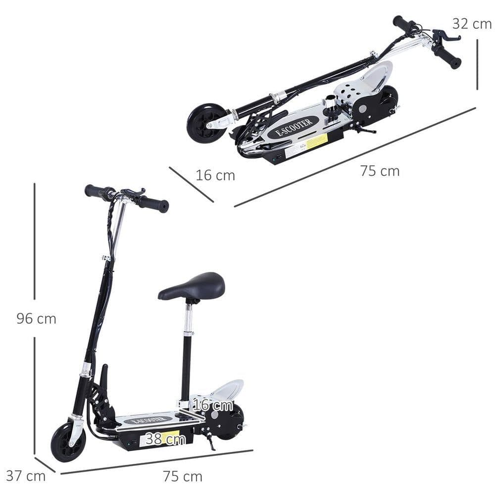 image-HOMCOM Teen Foldable Electric Scooters Electric Battery 120W w/ Brake Kickstand