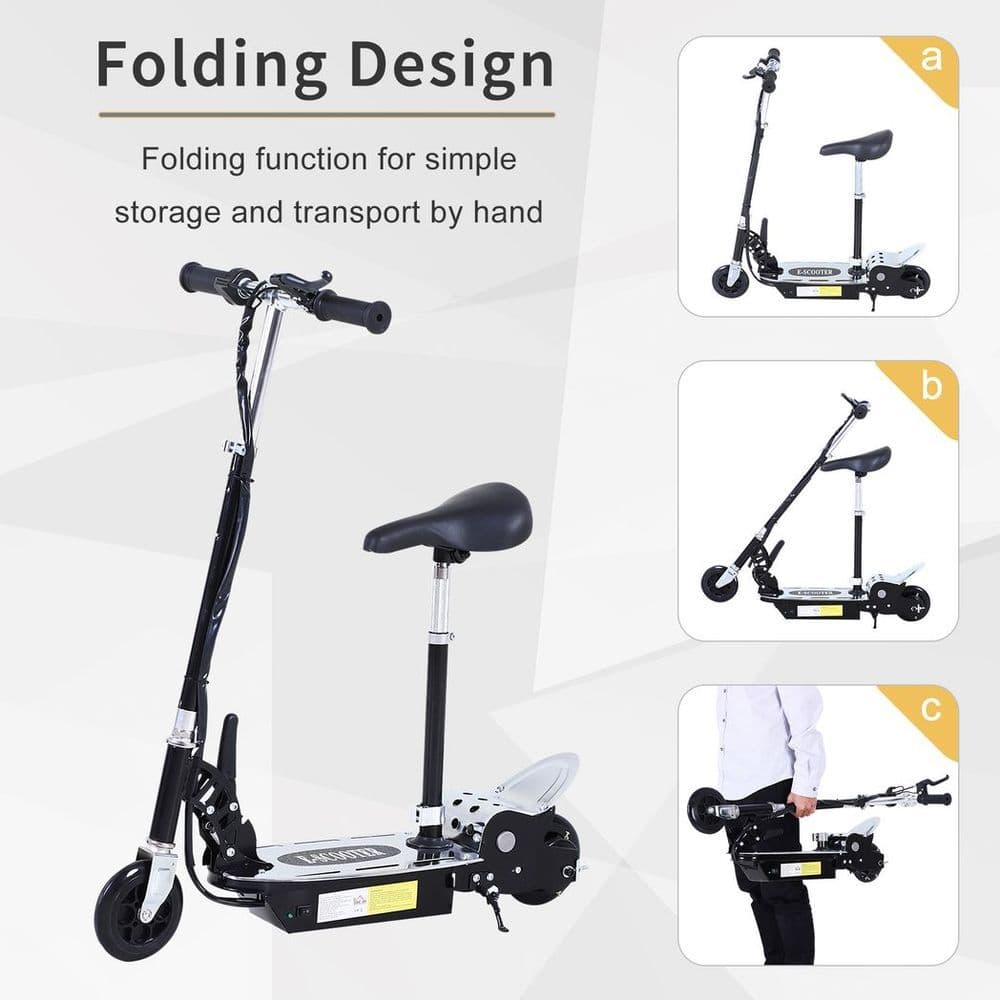 image-HOMCOM Teen Foldable Electric Scooters Electric Battery 120W w/ Brake Kickstand