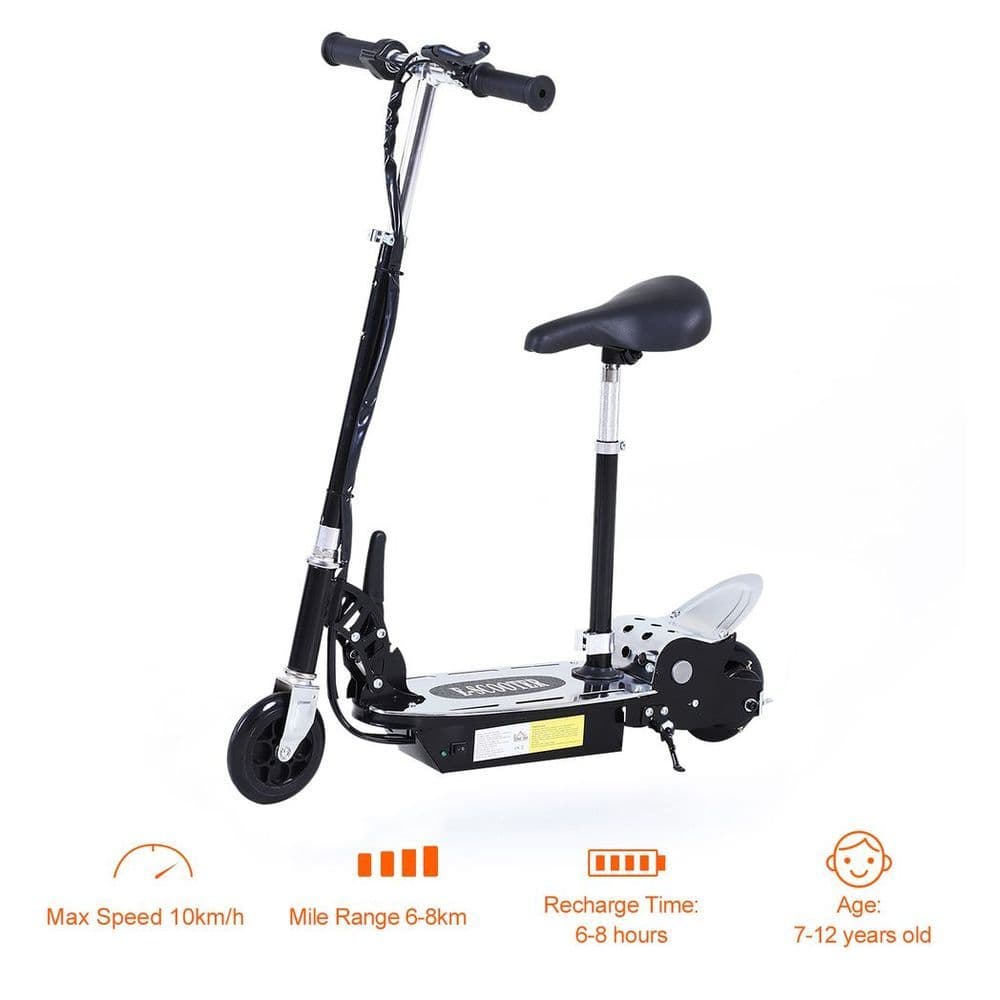 image-HOMCOM Teen Foldable Electric Scooters Electric Battery 120W w/ Brake Kickstand