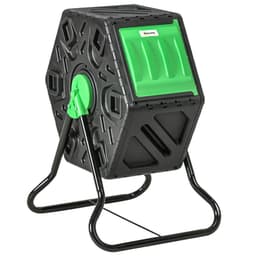 image-Outsunny 65L Garden Compost Bin, Barrel Rotating Composter with Steel Legs
