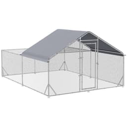 image-PawHut Walk-In Chicken Run, Hen House, for Ducks, Rabbits w/ Water-Resist Roof