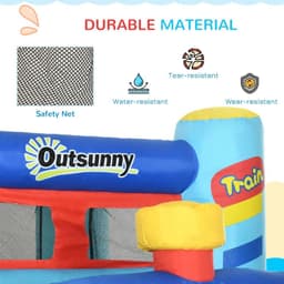 image-Outsunny 4 in 1 Kids Bouncy Castle Slide Pool Trampoline Climbing Wall Blower