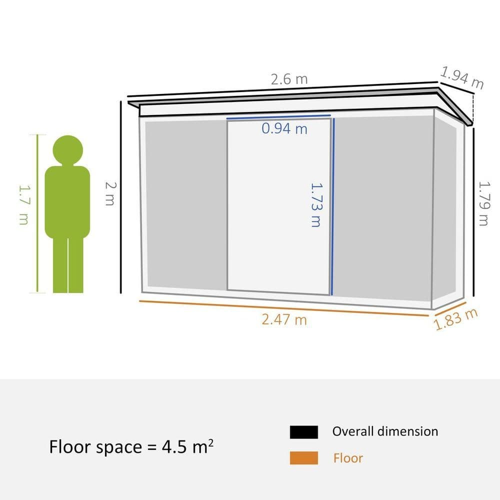 image-Outsunny Garden Shed Outdoor Storage Tool Organizer w/ Double Sliding Door Grey