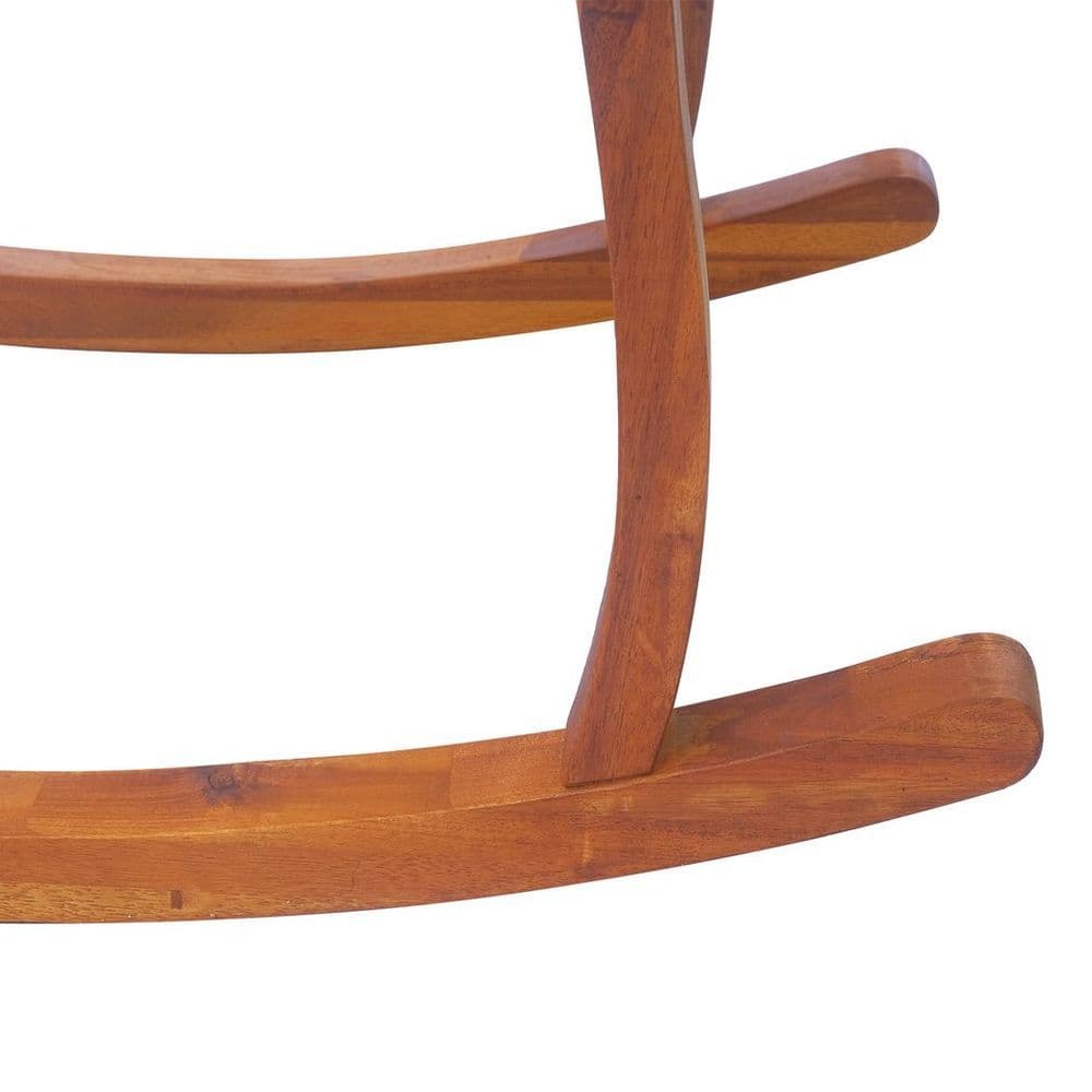 image-Outsunny Rocking Chair Porch Slat Cushion Acacia Hardwood Deck Indoor Outdoor