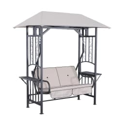 image-Outsunny Outdoor Garden 2 Seater Canopy Swing Seat Porch Loveseat Hammock Chair