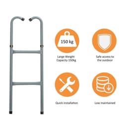 image-HOMCOM Trampoline Ladder Galvanized Steel Climbing Suitable for 6FT 10FT Jumper